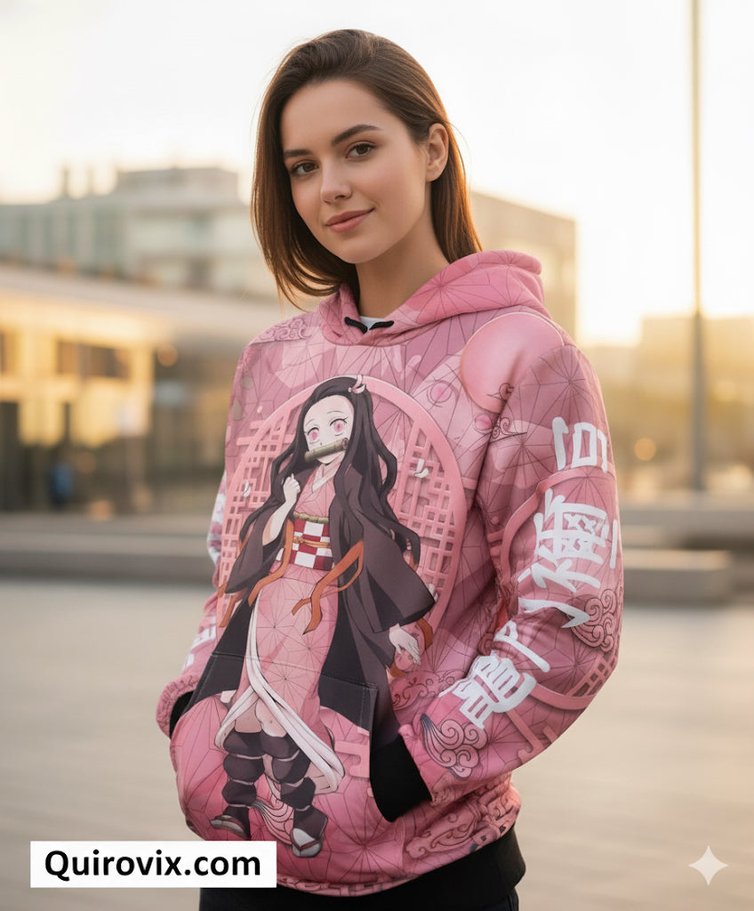 Sudadera Nezuko Rosa Demon Slayer Kimetsu no Yaiba