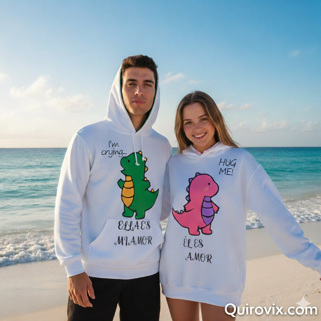 Sudaderas Dúo Parejas Dinosaurios