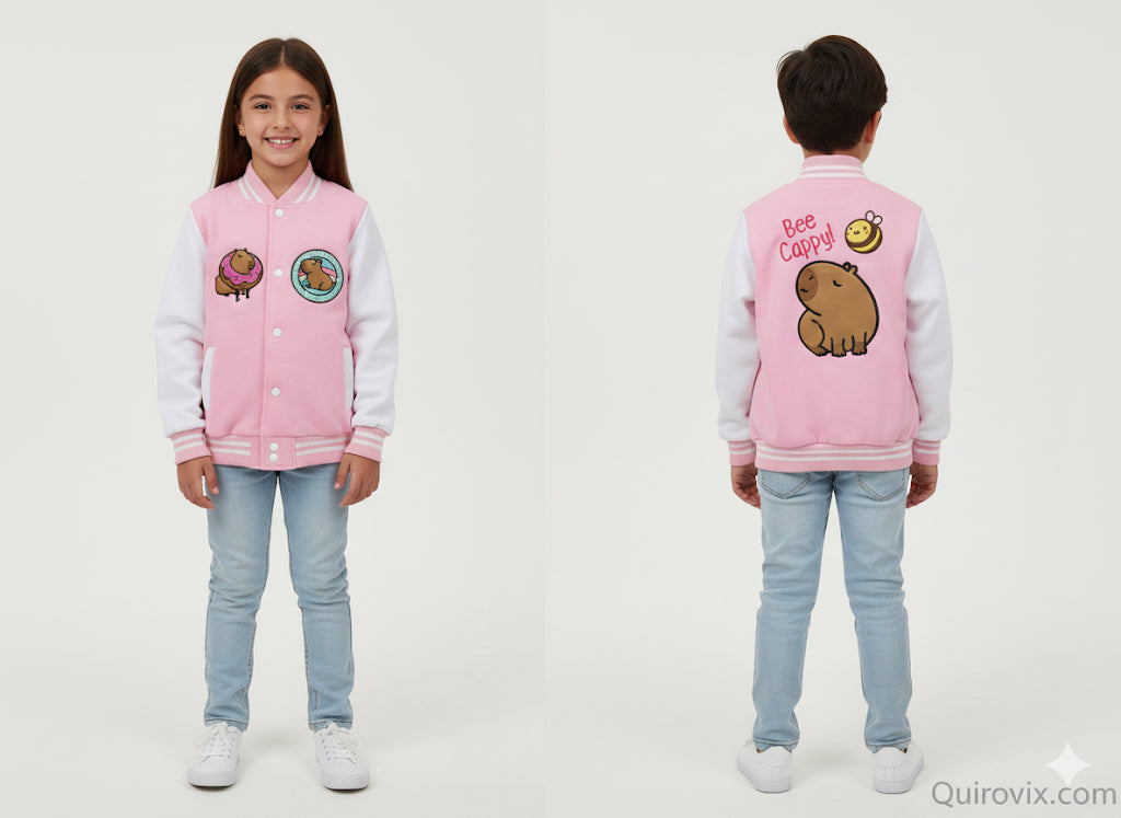 Chamarra Beisbolera Infantil Juvenil Adulto Capibara Bee Cappy