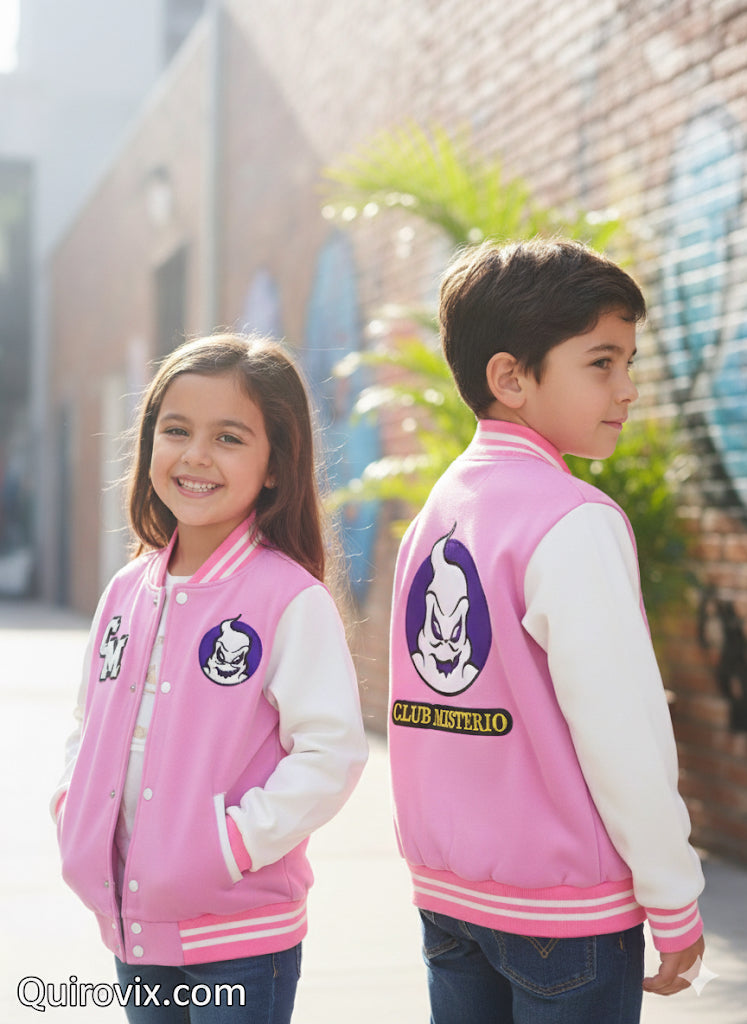 Chamarra Beisbolera Club Misterio Fede Vigevani Rosa