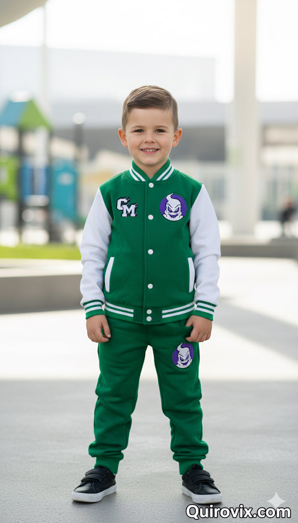 Conjunto Infantil Verde Beisbolera y Pans Infantil Club Misterio Fede Vigevanni