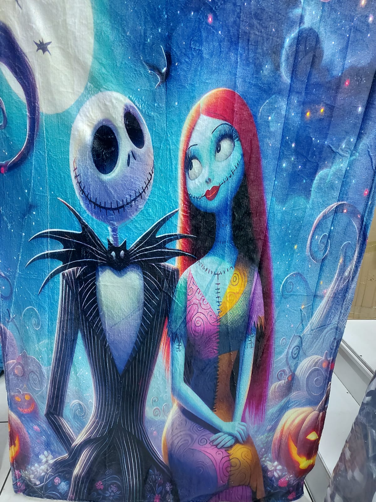 Frazada El Extraño Mundo de Jack Skellington y Sally