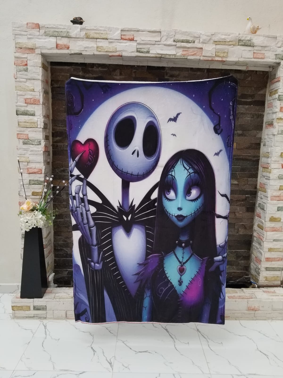 Frazada El Extraño Mundo de Jack Skellington Sally