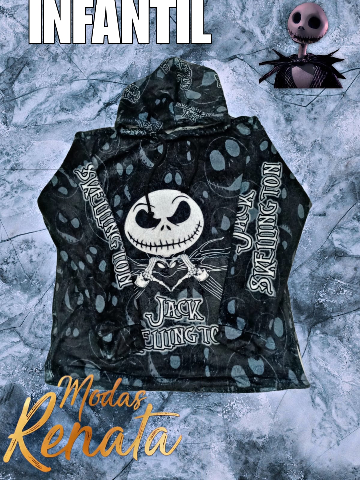 Maxi Sudadera Infantil El Extraño Mundo de Jack Skellington